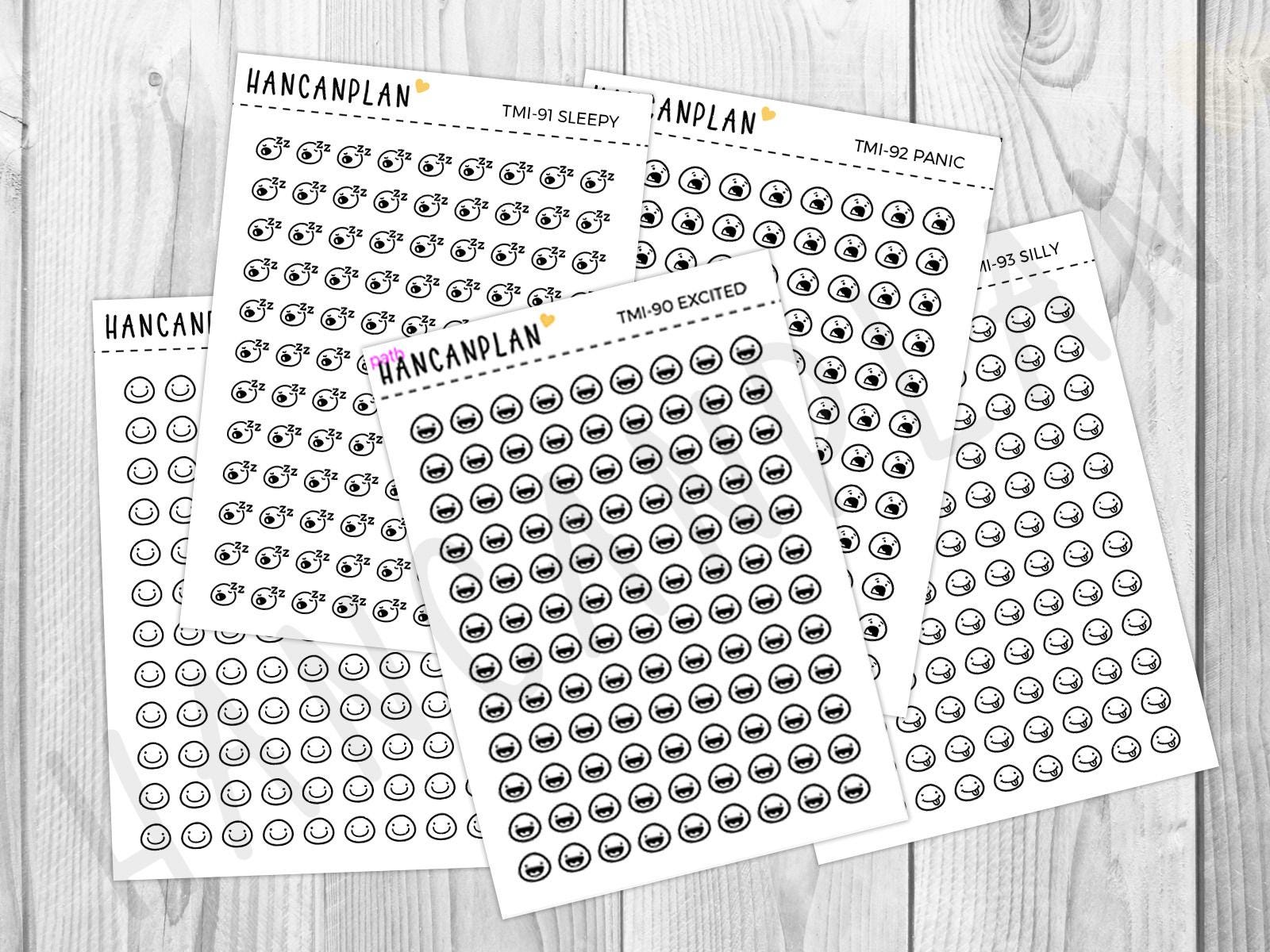 Mini EMOTION Icons | Transparent Planner Stickers - Etsy