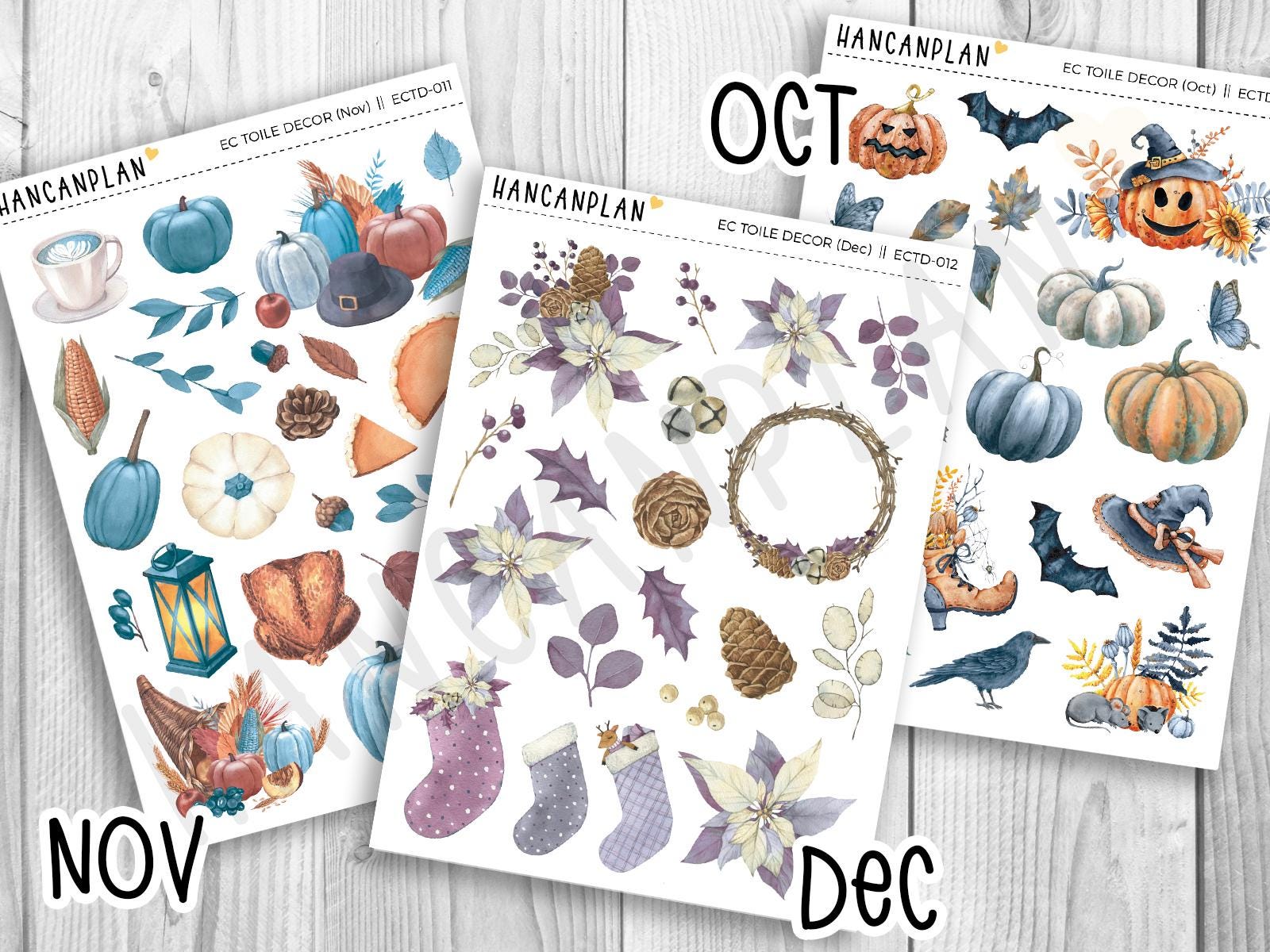 ECTD - Transparent - Erin Condren TOILE Matching Decor 12-month Set - Etsy