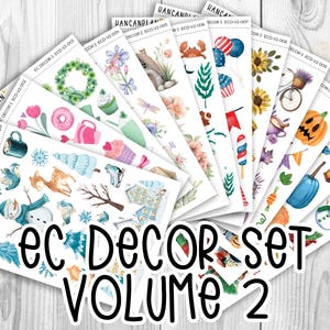 ECD-Vol2 - Ensemble de 12 mois de décorations colorées EC assorties | Erin Condren