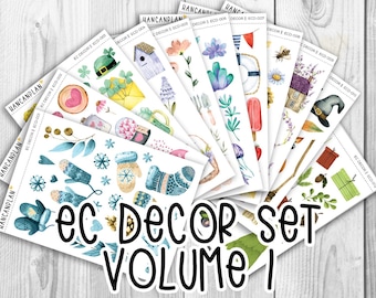 ECD- Vol1 - TRANSPARENT EC Colorful Matching Decor 12-Month Set | Erin Condren