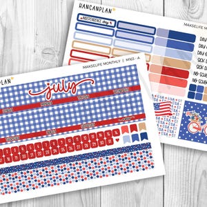M-163 || MakseLife JULY Monthly | Liberty | Planner Kit | Makselife 7x9