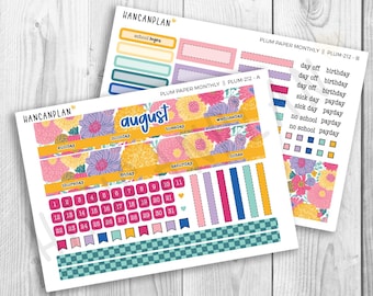 PLUM-212 || Plum Paper 7x9 August 7x9 Monthly | Garden Party | *Also fits Makselife