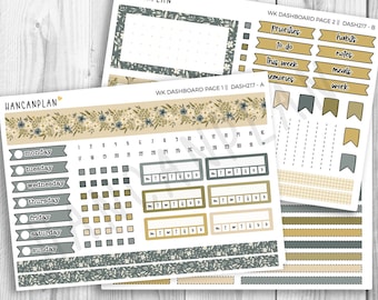 DASH-217 ||  7x9 Erin Condren Weekly DASHBOARD Kit | Chamomile Meadow