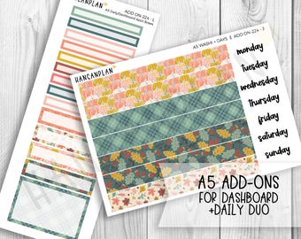 AO-224 || A5 DAILY Duo + Weekly DASHBOARD Kit Extras | Hygge Harvest
