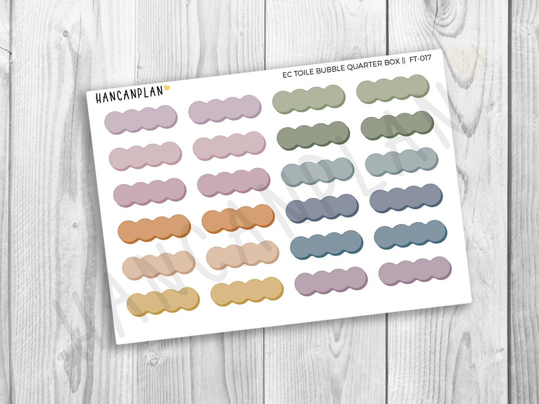 FT-017 | Bubble Quarter Boxes | Erin Condren TOILE Matching Stickers - Etsy
