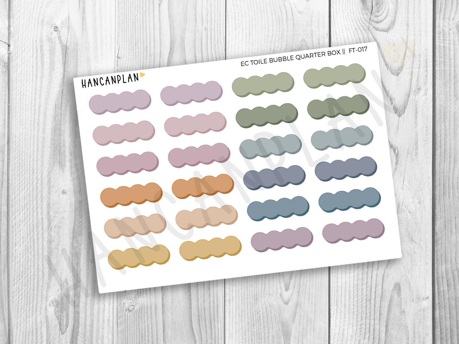 FT-017 | Bubble Quarter Boxes | Erin Condren TOILE Matching Stickers - Etsy