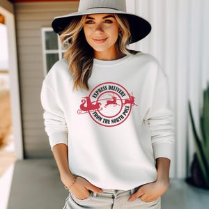 Santa Sleigh Express Delivery Sweatshirt, Christmas Jumper, Holiday Apparel, Winter Pullover, Festive Top