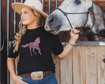 Cowgirl Horse Graphic Tee, Western Rodeo Style, Unisex T-Shirt