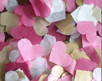 Confetti Hearts Wedding Toss, Send Off, Flower Girl - 2-Cup Pack of Biodegradable Tissue - Ready Mix Or Pick Your Own 1-16 Colors