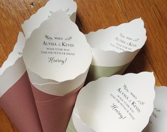 Wedding Cones in Custom Colors, Foil for Petal Toss, Confetti Bar, Seed, Favor, Candy, Basket, Box, Ceremony Send Off - Bistro Collection