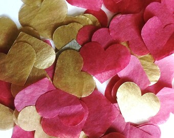Confetti Hearts Wedding Toss, Send Off, Flower Girl - Biodegradable Tissue - 6 Handfuls Per Pack - Ready Mix Or Pick Your Own 1-16 Colors