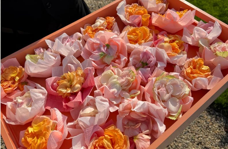 Origami Lotus Flowers - White, Pink, Fuchsia, Burgundy, Yellow, Orange, Gold - Wedding Petal Confetti Toss LED Send Off - Chakra Collection image 3