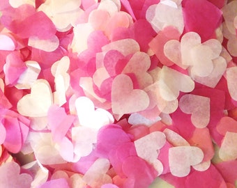 Confetti Hearts for Wedding Ceremony Toss, Flower Girl, Send Off - Biodegradable Tissue - Custom Mix - 1/3 Cup Try Before You Buy SAMPLE