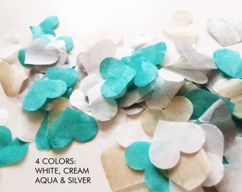 Confetti Hearts Wedding Toss, Send Off, Flower Girl - Biodegradable Tissue - 6 Handfuls Per Pack - Ready Mix Or Pick Your Own 1-16 Colors