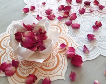 Origami Lotus Flowers - White, Pink, Fuchsia, Burgundy, Yellow, Orange, Gold - Wedding Petal Confetti Toss LED Send Off - Chakra Collection
