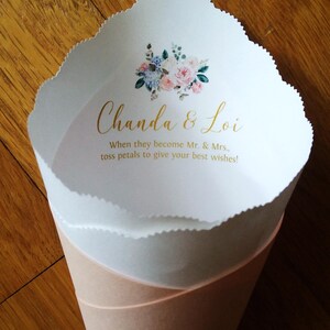 Wedding Cones in Custom Colors, Foil for Petal Toss, Confetti Bar, Seed, Favor, Candy, Basket, Box, Ceremony Send Off Bistro Collection image 5