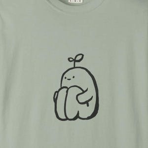 Sprout T-shirt, Environmental Protection Shirt, Minimalistic, Hand-drawn, Plant Design