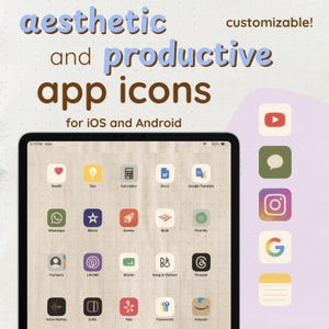 Produktivitetsappikoner för iOS och Android (anpassningsbart paket)