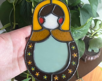 Matryoshka Nesting Doll - Yellow & Green Folk