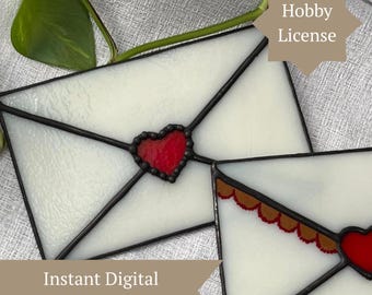 PATTERN: Stained Glass Love Letter Template • PDF Digital File (Instant Download)  • Hobby License