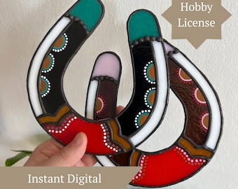 PATTERN: Stained Glass Classic Western Horseshoe Template • PDF Digital File (Instant Download)  • Hobby License