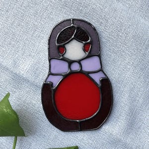 Matryoshka Nesting Doll - Pink Bow Brunette