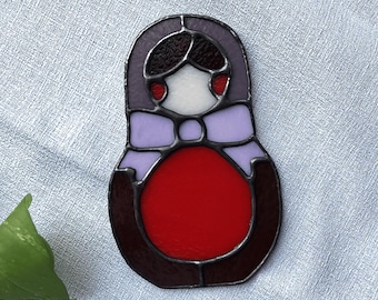 Matryoshka Nesting Doll - Pink Bow Brunette