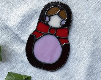 Matryoshka Nesting Doll - Red Bow Blonde