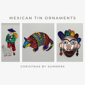 Mexican Tin Hand Punched Lot of Three