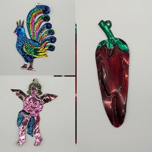 Mexican Tin Hand Punched Lot of Three
