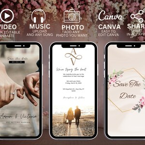 Elegant and Classy Big Photo Wedding Invitation Card, Unique Animated Invitation Card, Digital Wedding Invite, Online Marriage Announcement