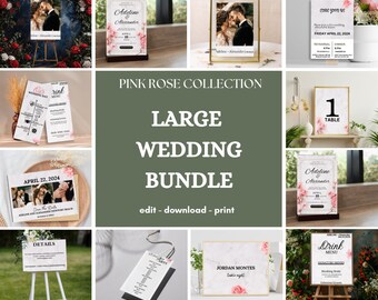 All-Inclusive wedding suite, Wedding Invitation Bundle | Wedding Suite | Wedding Bundle | Canva Template | Digital Download | Invitations