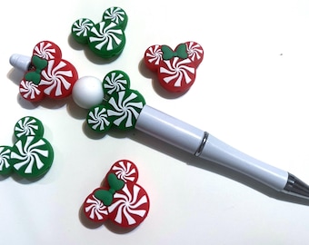 Perlina focale in silicone a forma di topo dei cartoni animati, perline alla menta di Topolino o Minnie