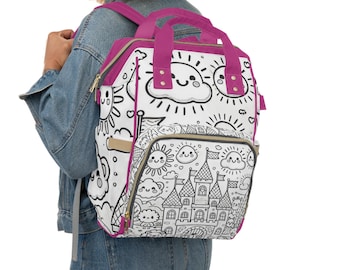 Baby Diaper Bag, Personalized Diaper Bag, Custom Diaper Bag, Diaper Bag Backpack, Stylish Diaper Bag, Castle Dreams ColorMe Bag
