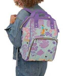 Multifunction Baby Bag, Travel-friendly Diaper Bag, Unique Baby Shower Gift, Designer Mom Bag, High Sky