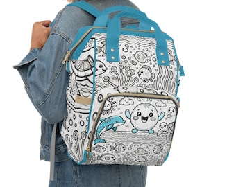 Personalized Diaper Bag, Custom Diaper Bag, Diaper Bag Backpack, Stylish Diaper Bag, Ocean Scenes ColorMe Bag