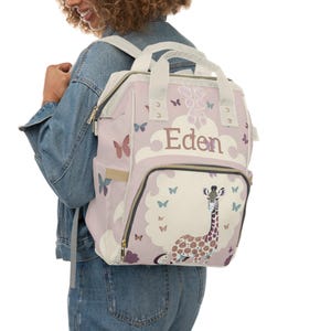 Diaper Bag Organizer, Large Diaper Backpack, Multifunction Baby Bag, Design Diaper Bag, Customized Diaper Backpack, Giraffey
