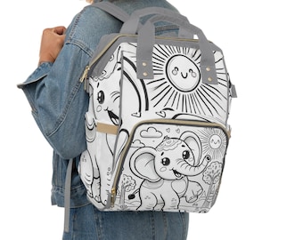 Coloring Book Bag, Unique Diaper Bag, Baby Bag, Nappy Bag, Mom Bag, Customizable Diaper Bag, Elephant Baby ColorMe Bag