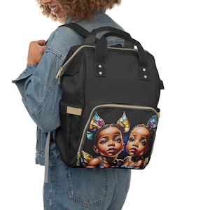 Customizable Diaper Bag, Personalized Baby Gift, Baby Bag with Art, New Mom Essentials, Baby Care Bag, Twin Glow