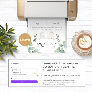 Affiche Prédictions Sexe Bébé, Fille ou Garçon, Shower de Bébé, Modell Canva, francais, unprimable personalisierbar, junge Frau, neutrale Person, BO001 Bild 5