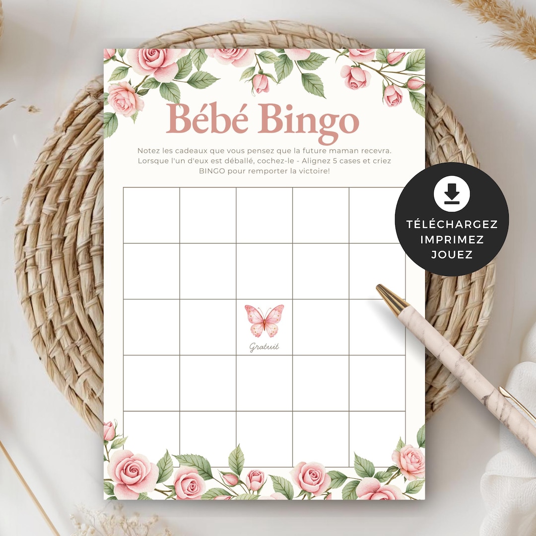 Bingo pour baby shower à imprimer, Bingo pour bébé garçon, Bingo cadeau