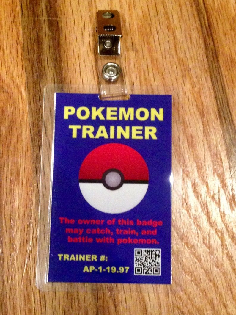 Pokemon Trainer ID badge | Etsy