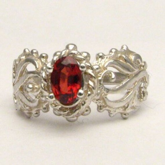 Gothic Prasiolite Quartz Solid Sterling Silver Gemstone Ring 10x8mm 3 ct Custom Sized to fit you