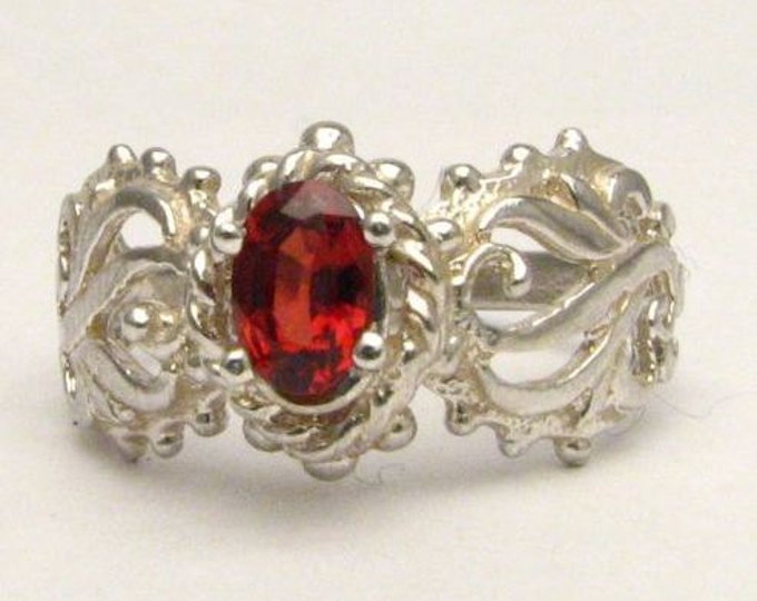 Red Gemstone Spinel Filigree Solid Sterling Silver also in 14kt Gemstone Ring. Custom Sized to fit you.