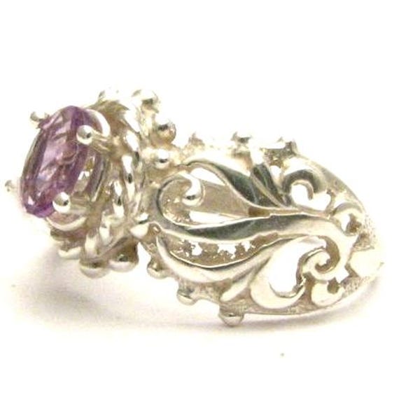 Beautiful handcrafted Light Purple Violet Amethyst Filigree Vine Solid Sterling Silver.  Custom Sized to fit you. gift Feb Birthstone