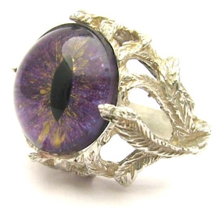 Sterling Silver Purple Gothic Dragon Eye Ring