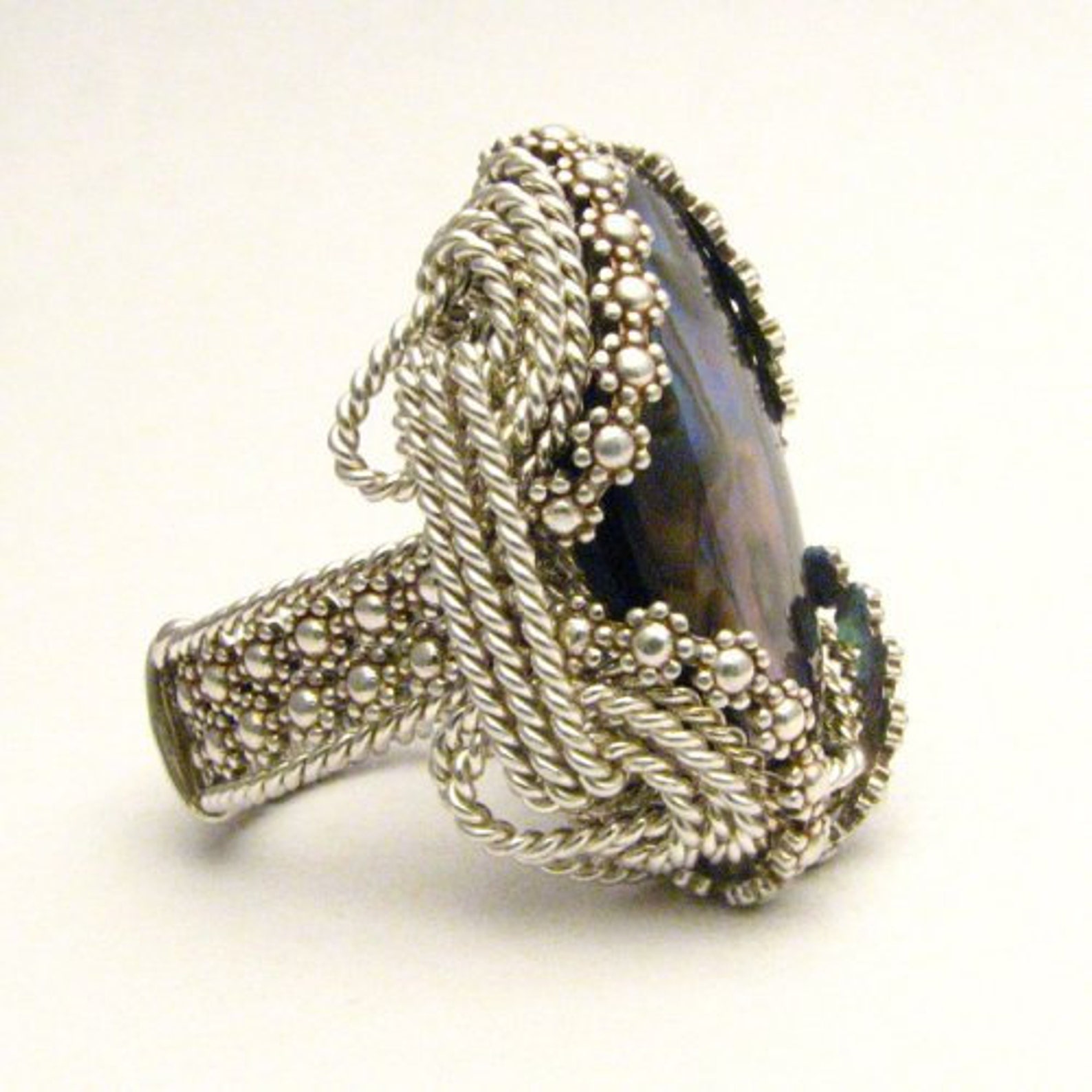 Handmade Sterling Silver Berry Wire Wrapped Vintage Abalone Etsy