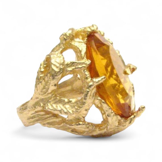 Handmade 14kt Gold Golden Citrine Claw Ring Great Gift Idea