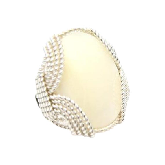 Sterling Silver Mother of Pearl Wire Wrapped Ring  Great Gift Idea