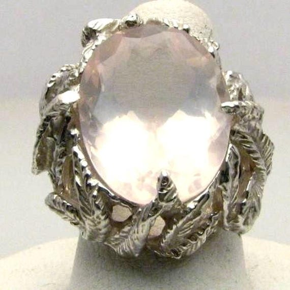 Rose Quartz Sterling Silver Ring Great Gift Idea